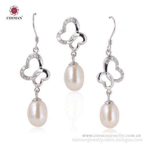 New Design Silver Pearl Bridal Jewelry Sets